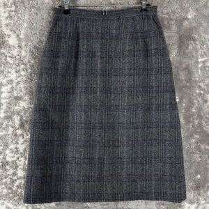 Vintage Barclay Square Sz S (4-6) Plaid Tweed Wool Midi Skirt USA Made